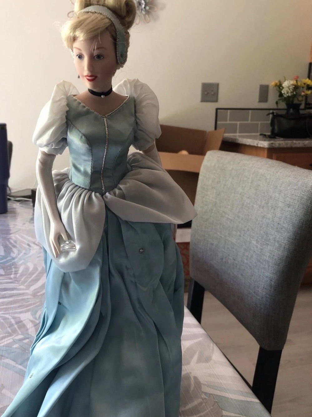 Franklin Heirloom Disney Cinderella, 14” Tall Doll With stand